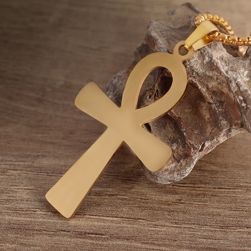 Men's Ancient Kemetic Ankh Book Animal Totem Pendant Necklace Personality Trend Wild Amulet Jewelry